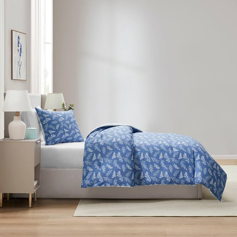 Empyrean 3PC Reversible Botanical Printed Comforter Bedding Set