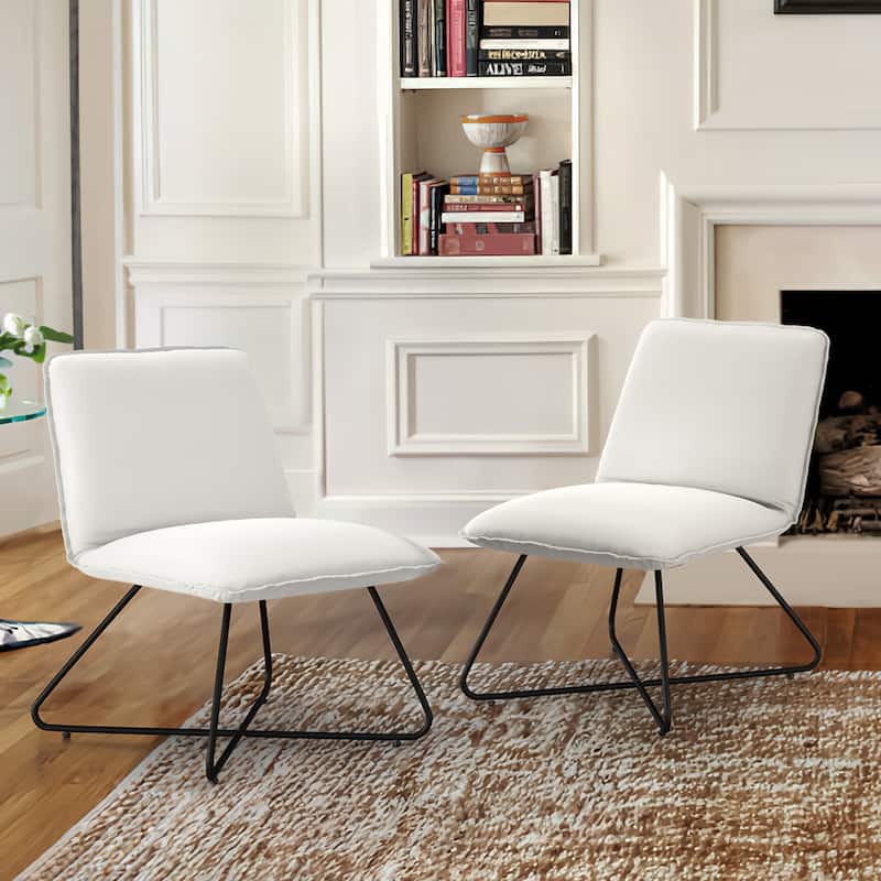 Mid Century Faux Leather Accent Chair With Adjustable Backrest Set of 2 - 31.5'' H X 22.2'' W X 23.6'' D