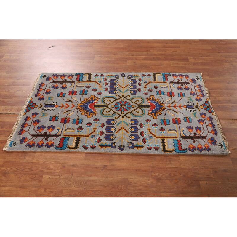 All-Over Ziegler Oriental Accent Rug Hand-Knotted Wool Carpet - 2'9" X 5'0"