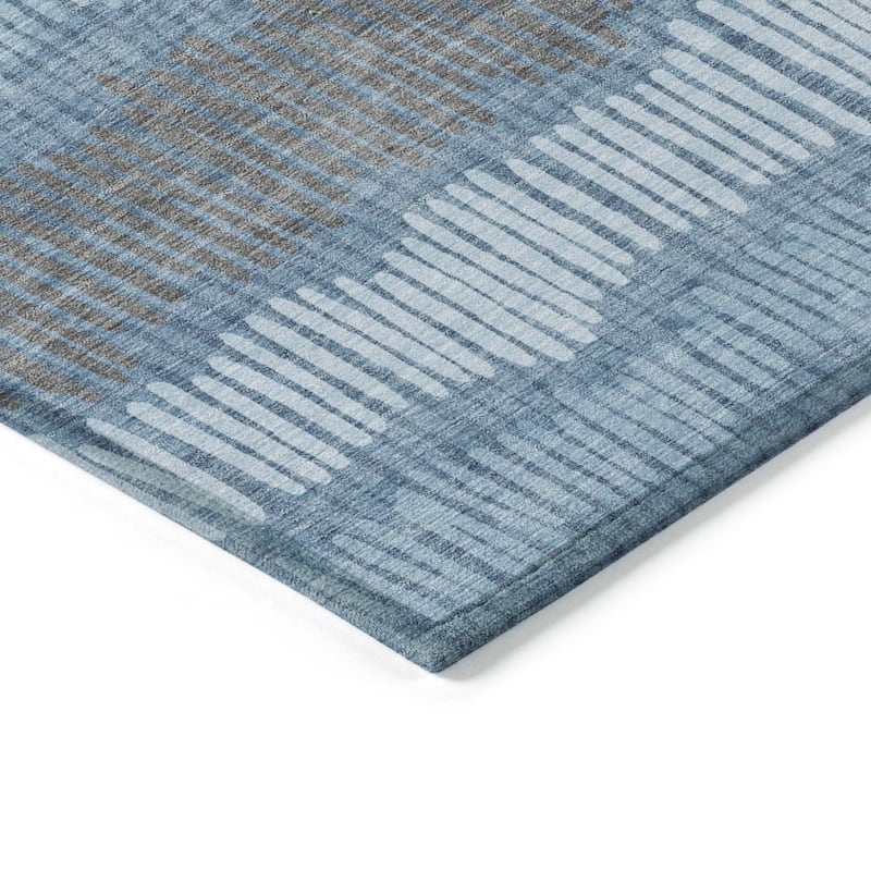 Machine Washable Indoor/ Outdoor Chantille Abstract Stripe Rug