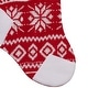 preview thumbnail 5 of 4, 21.5 RedWhite Knitted Snowflake Christmas Stocking with Fleece Cuff