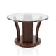 preview thumbnail 4 of 3, Pecs Contemporary Cherry 48-inch Solid Wood Oval Coffee Table with Glass Top by Furniture of America