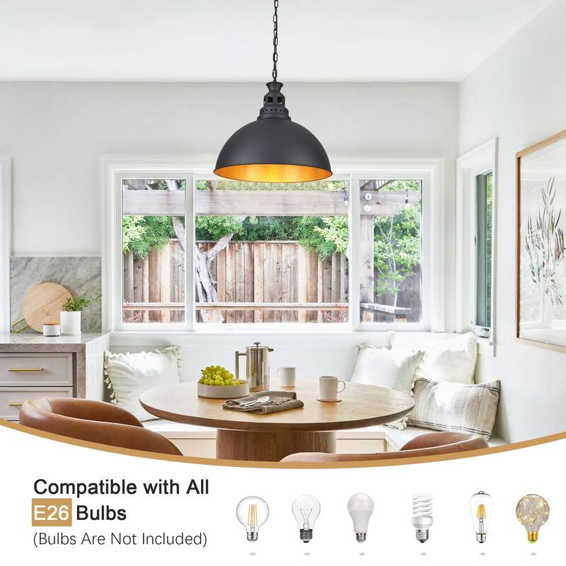 Stylish and minimalist single-light gray metal pendant lamp with an arched metal lampshade