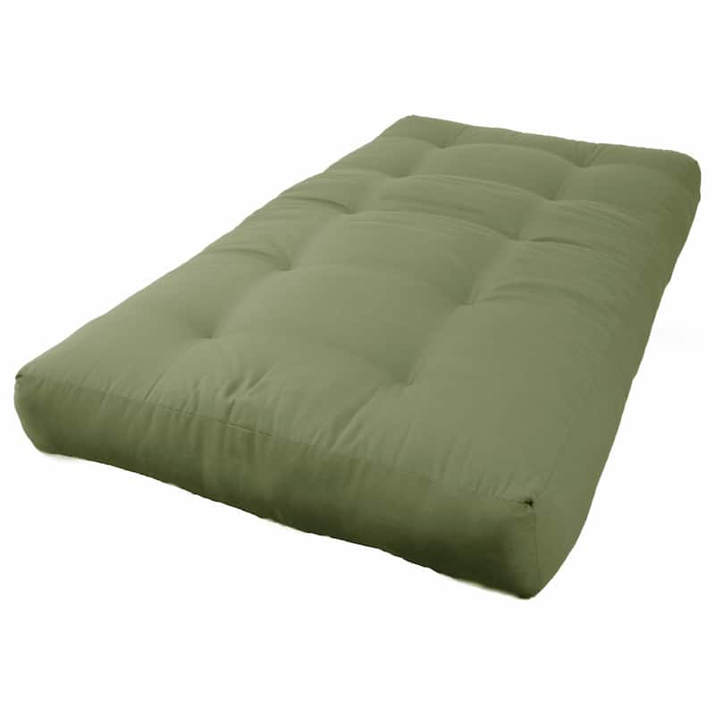 8-inch Thick Twill Futon Mattress (Twin, Full, or Queen) - Sage - Twin
