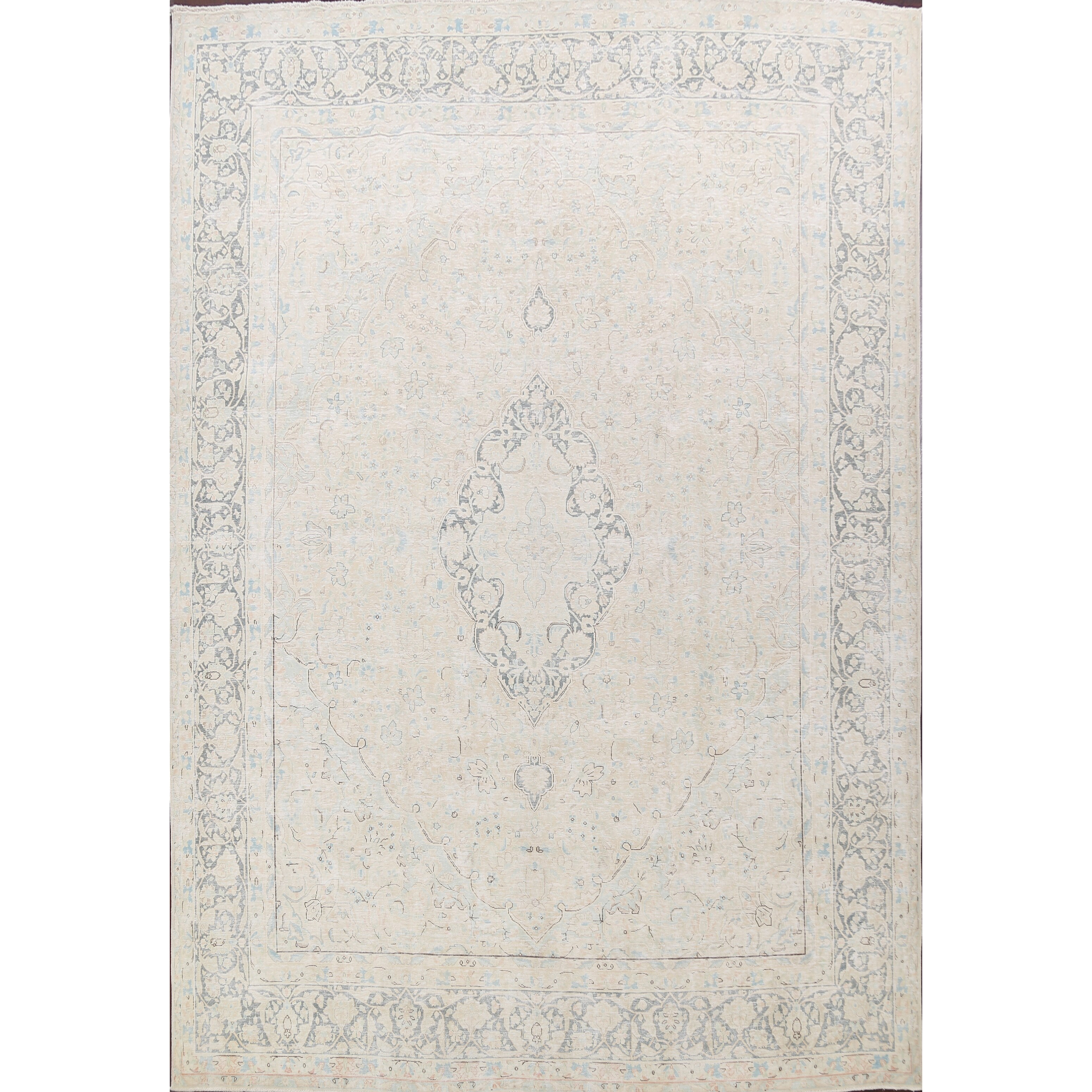 Shop Antique Muted Kerman Persian Area Rug Wool Handmade Dining