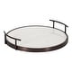 preview thumbnail 21 of 44, Kate and Laurel Marbury Round Metal Tray 14" Diameter - Silver/White