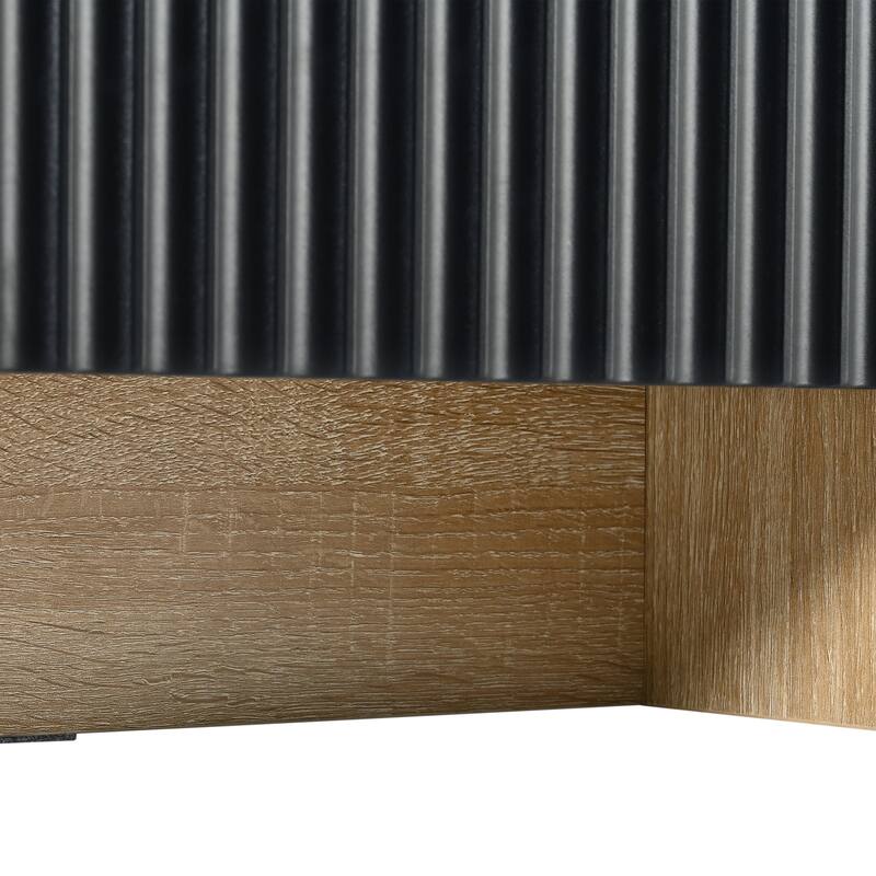 Modern Fluted TV Stand for TVs Up to 80" - Elegant Media Console with Cabinets & Drawers