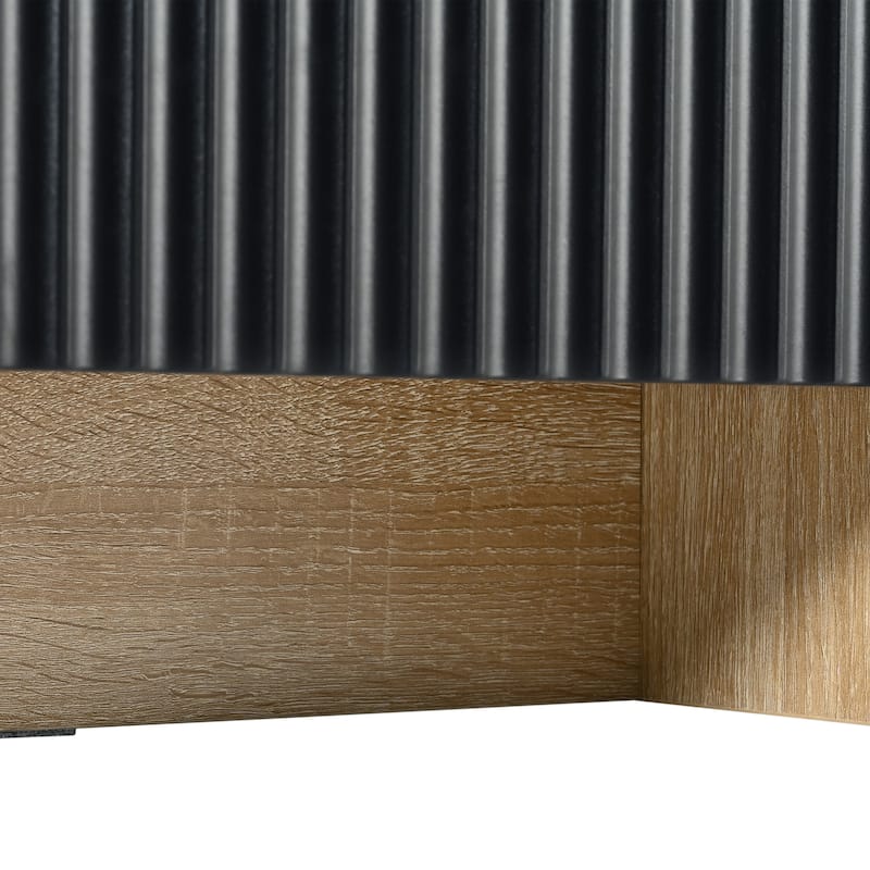 Roomfitters Luxury Fluted TV Stand for TVs up to 80", Modern Entertainment Center with Storage