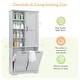 preview thumbnail 26 of 75, GDFStudio - Elijah Tall Bathroom Cabinet with Tilt-Out Laundry Hampers and Adjustable Shelves