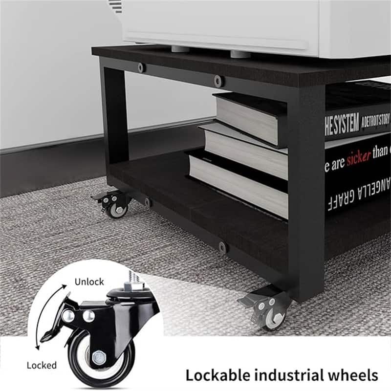 2 Tier Laser Printer Stand,23.6''x23.6''x12.6'' Large Printer Table - 23.6''x23.6''x12.6'' 
