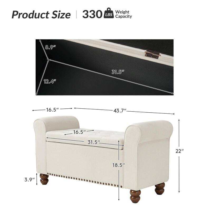 Silvia Upholstered Bench with Storage Space