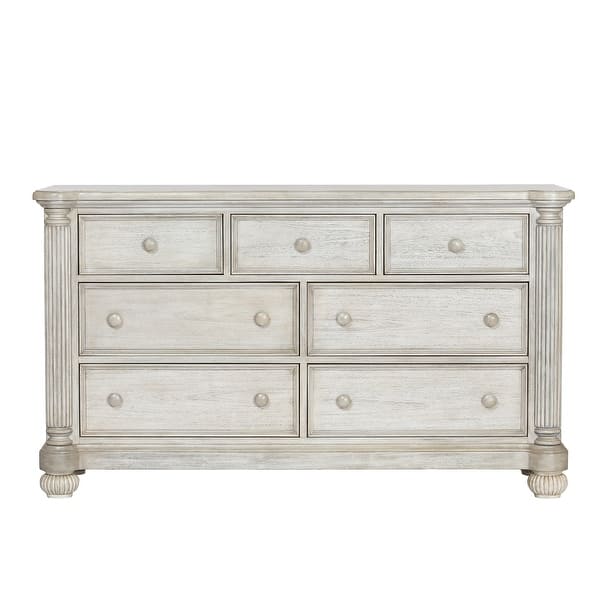 slide 2 of 5, Kingsley Charleston 7 Drawer Dresser Weathered White