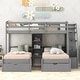 preview thumbnail 3 of 13, Triple Wood Bunk Bed with Drawers, Storage Staircase & Built-in Shelves - Enhanced Functionality and Space Efficiency