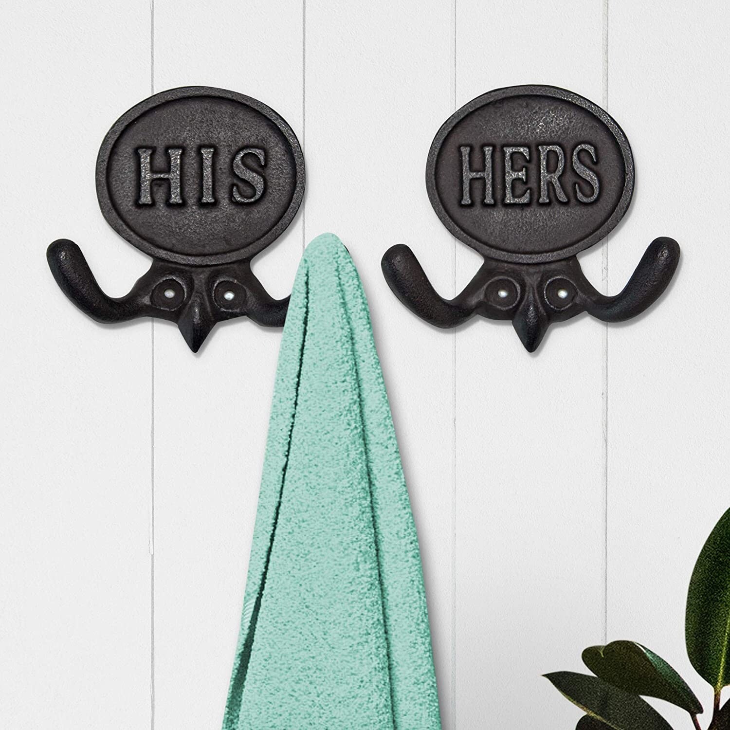Wall Charmers Set of 2 His and Hers Metal Towel Hooks Bed Bath Beyond 36621062