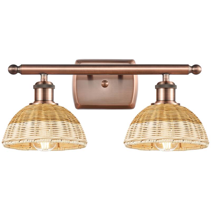 Innovations Lighting Endless Possibilities Ballston - Bristol Natural II - 2 Light 18" Bath Vanity Light - Antique Copper