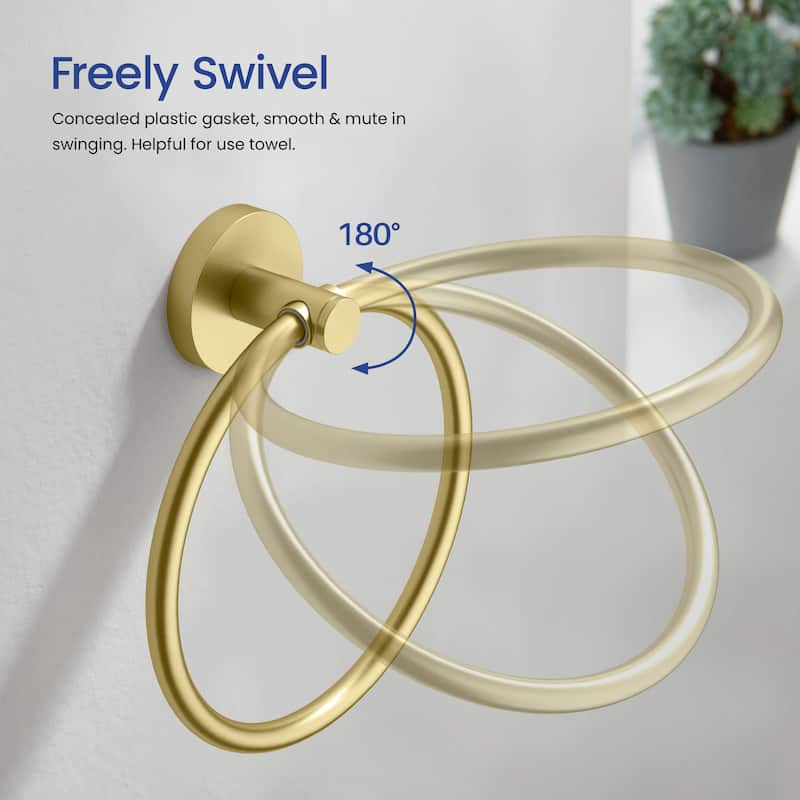 Circular 4-Piece Bathroom Hardware Set