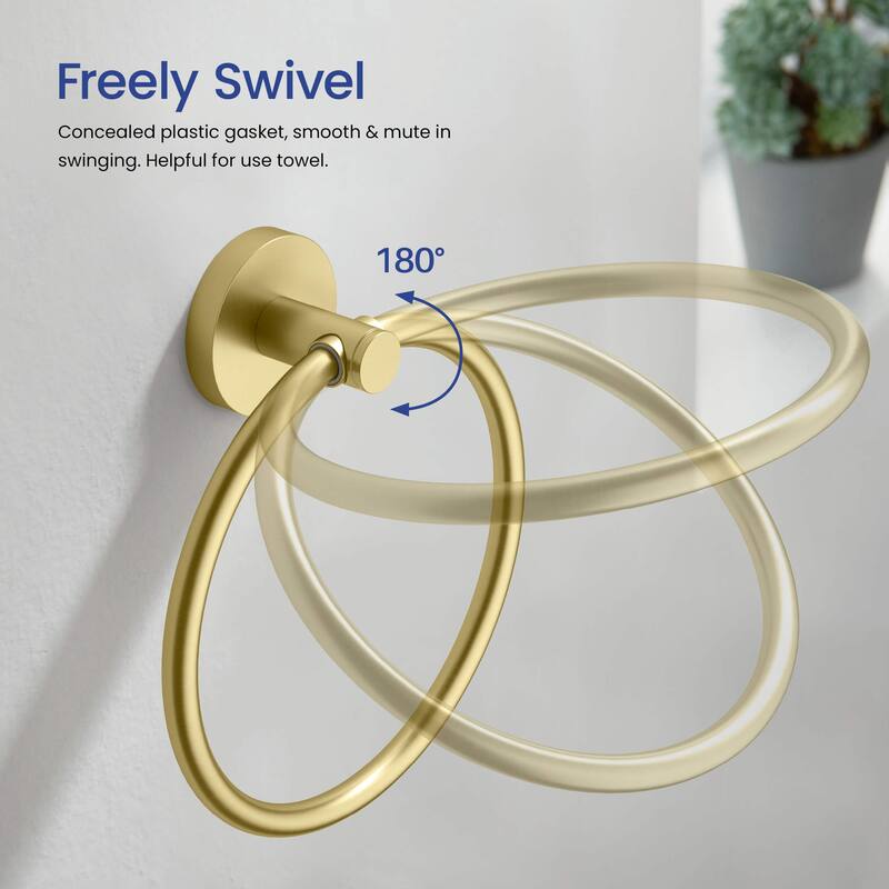 Circular 5-Piece Bathroom Hardware Set