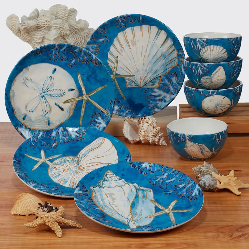 Certified International Playa Shells 16-piece Dinnerware Set, Service for 4
