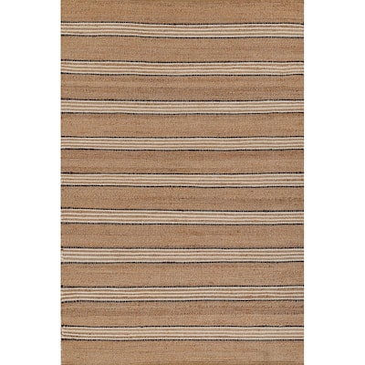 Erin Gates by Momeni Chestnut Stripe Blue Hand Woven Wool Area Rug