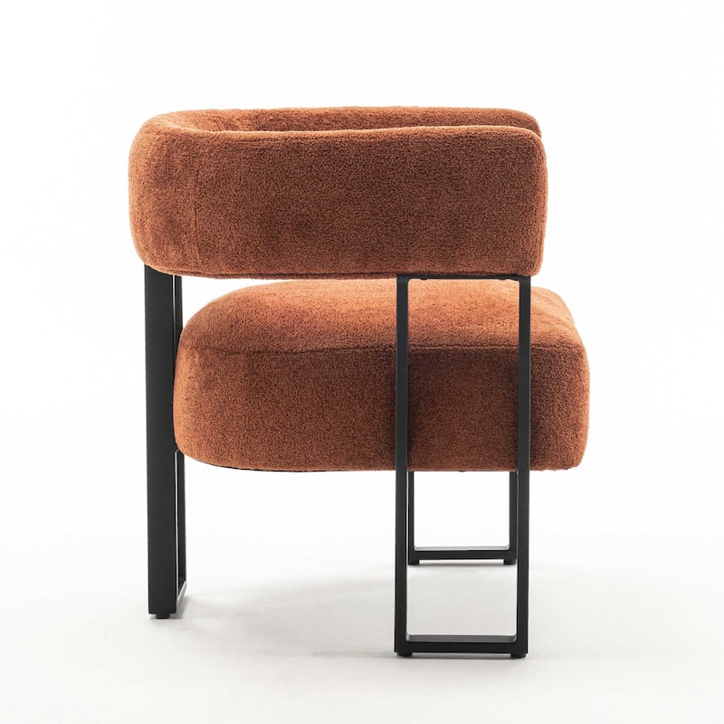 Upholstered Teddy Velvet Accent Chair, Modern Boucle Armchair