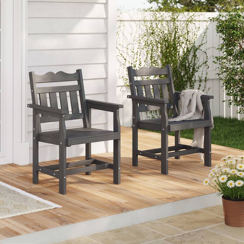 HIPS All-weather Outdoor Dining Chairs with 304 Hardware (Set of 2) - Grey