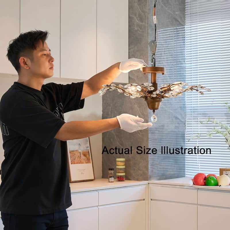 Holly 4-light Crystal Leaves Flush Mount