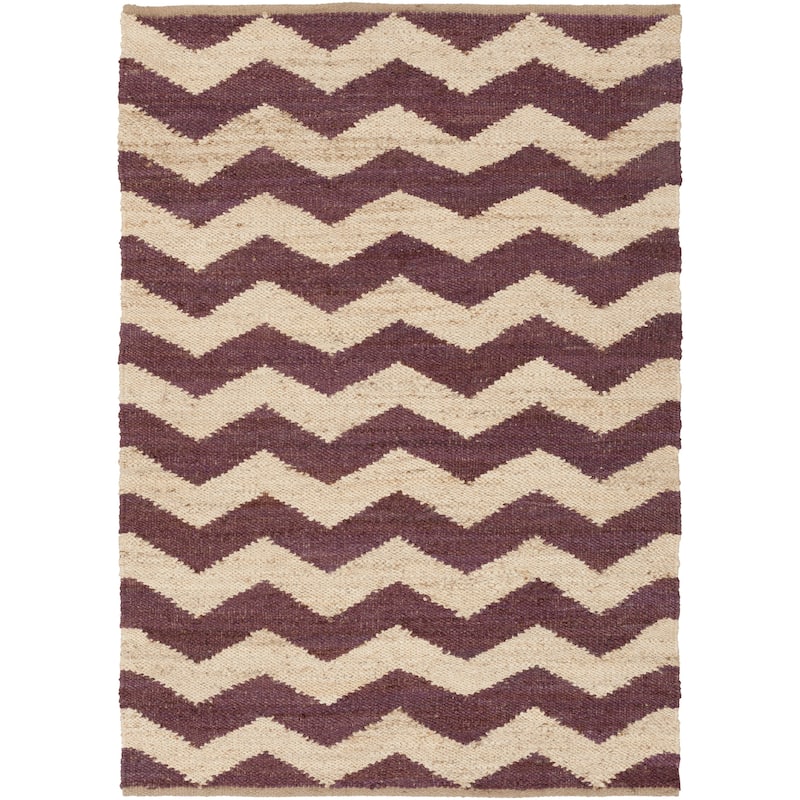 Hand-Woven Madeline Natural Jute Chevron Rug
