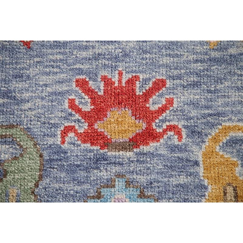 Floral Oushak Area Rug Handmade Wool Carpet - 8'11"x 11'9"