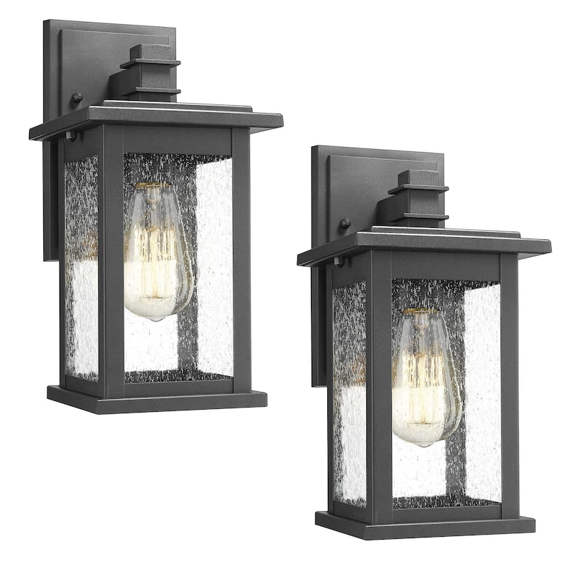 Outdoor Wall Sconce, Exterior Lighting, Outdoor Lantern - 2Pack - Black