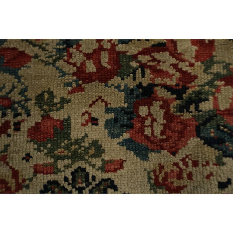 Hand Knotted Oriental 100% Wool Carpet Traditional Floral Beige & Ivories Senneh Area Rug - 6' 2'' X 3' 9''