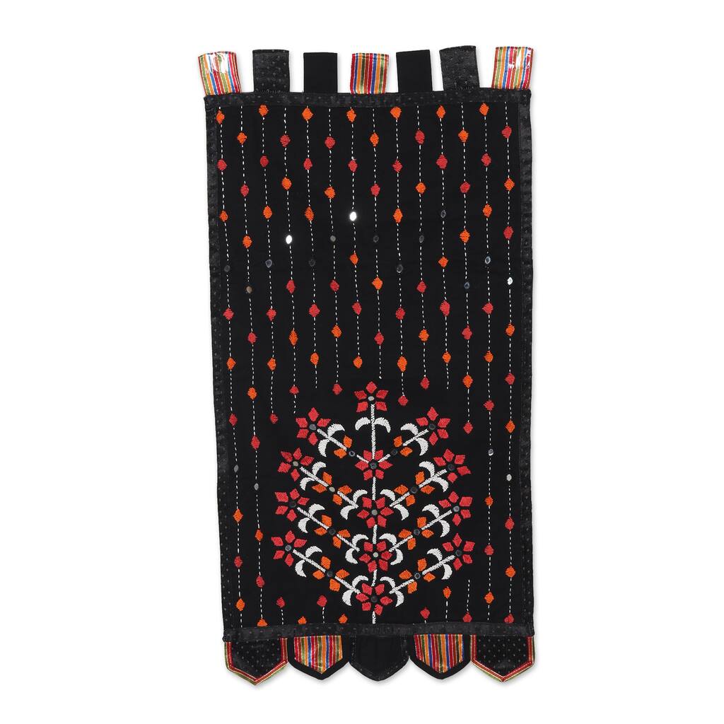 Novica Handmade Crimson Spring Cotton Wall Hanging