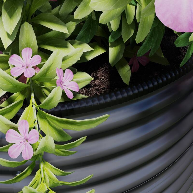 Set of 2 Galvanized Steel Raised Garden Beds Planters for Flowers Herbs Vegetables