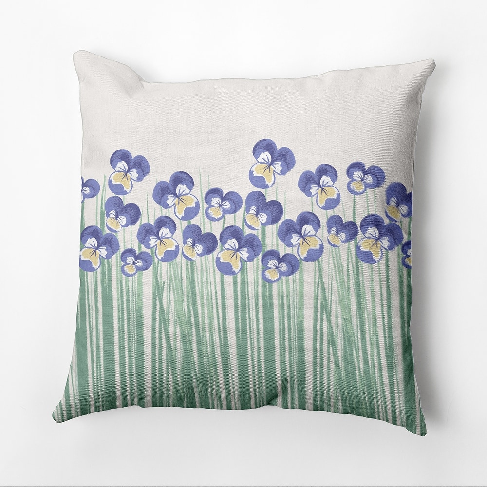 Field of Pansies Outdoor Pillow