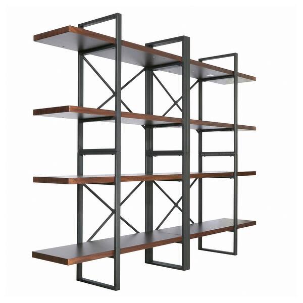 8 tier and 8 open wider metal frame and industrial wood etagere bookcase 70 87 56 69 13 inch overstock 30885420
