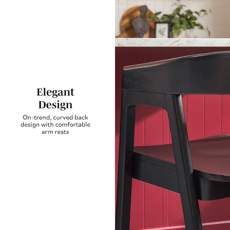 Middlebrook Modern Solid Wood Rounded Back Counter Stool