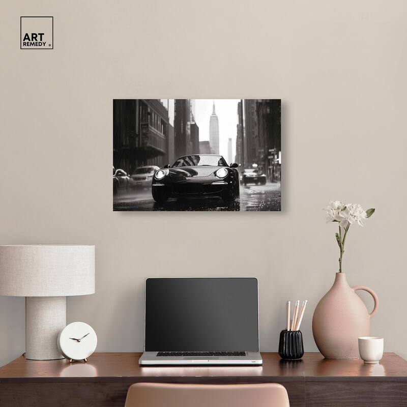 Driving in the Rain NYC Canvas by Art Remedy, Gallery Wrapped