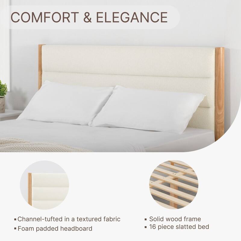 Mason Upholstered Platform Bed Frame with Headboard