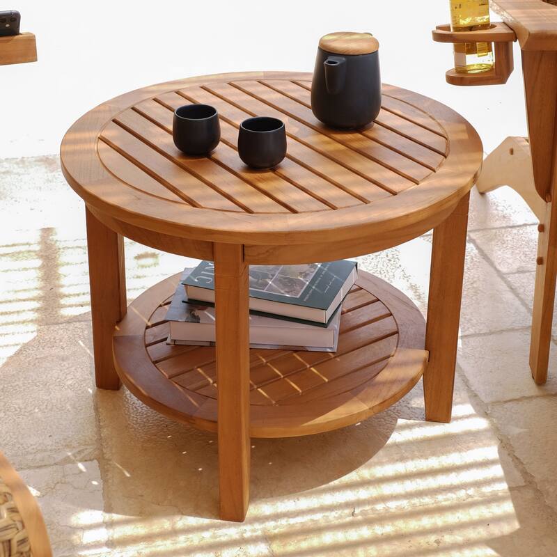 Cambridge Casual Camden Teak Patio Adirondack Chair Set with Padded Woven Seat - FREE Patio Cover