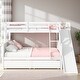 preview thumbnail 12 of 20, Twin Over Full Bunk Bed with Slide, Storage Drawers & Shelves, Rubber Wood Frame White