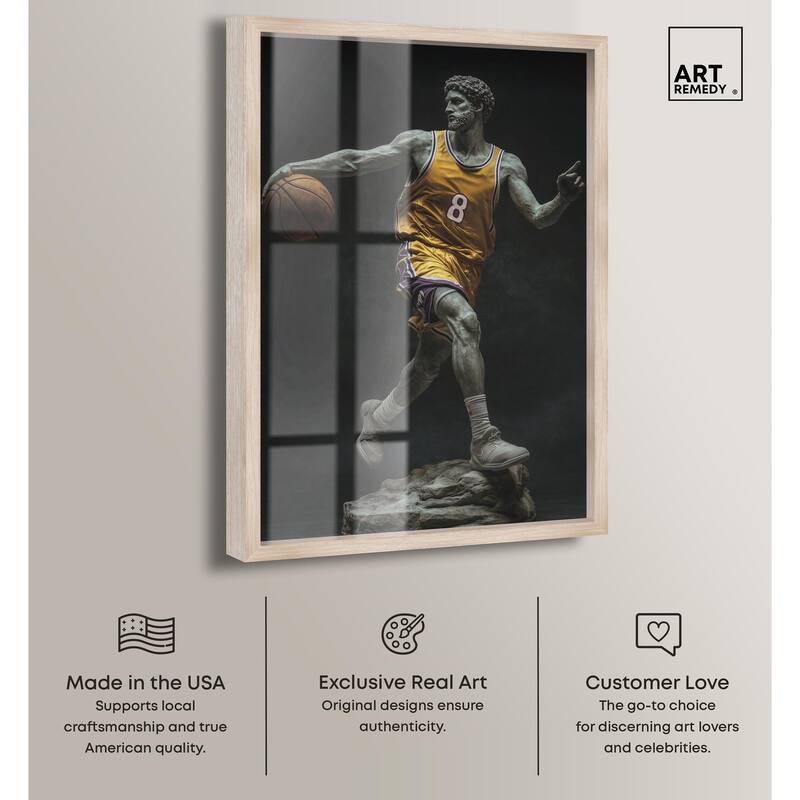 Basketball Yellow Uniform Shadowbox by Art Remedy