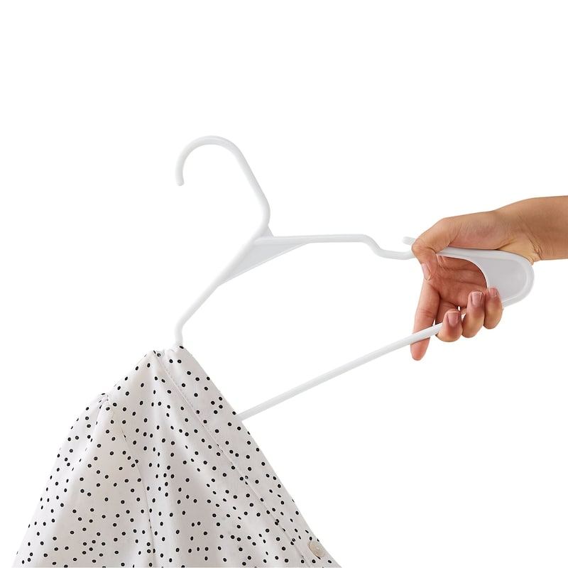 Javlergo 25/50 Pack Plastic Hanger, Space Saving Sturdy Heavy Duty Clothing Notched Hangers