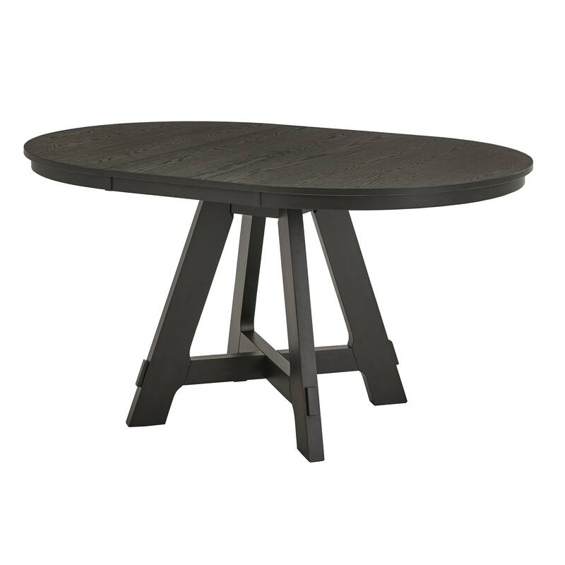 Harstad 42"-60" Wood Finish Extendable Round Dining Set with Curved Back Chairs by iNSPIRE Q Modern