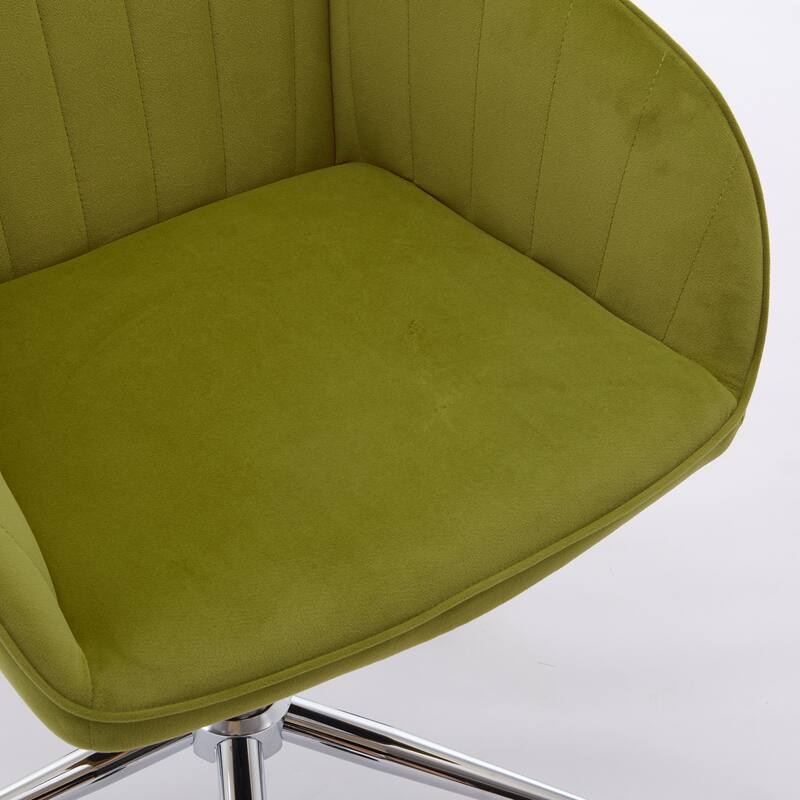 Adjustable Velvet Office Chair - Ergonomic Swivel Design for Home and Bedroom