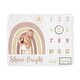 preview thumbnail 1 of 4, Boho Rainbow Girl Baby Monthly Milestone Blanket - Blush Pink Dusty Rose Gold Yellow Mauve Taupe Beige Bohemian Stars Celestial