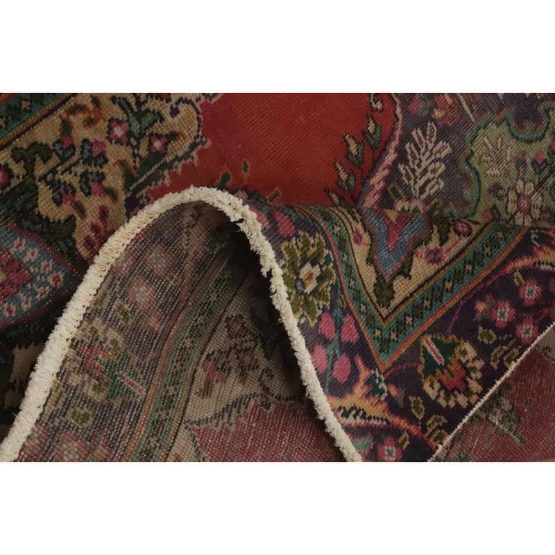Hand Knotted Oriental 100% Wool Carpet Traditional Medallion Oranges & Rust Tabriz Area Rug - 6' 0'' X 4' 2''
