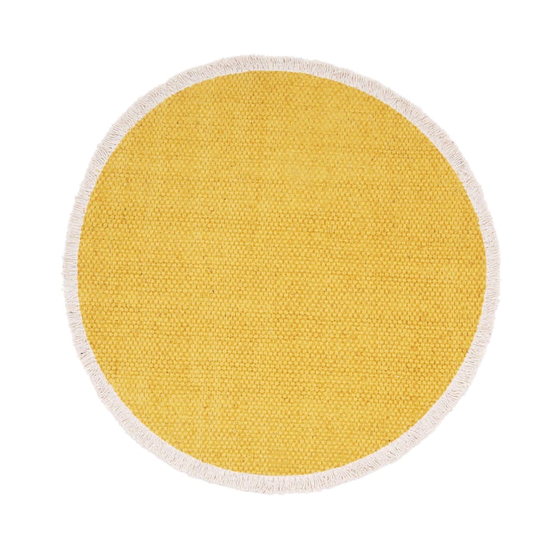 Fringed Dandelion Round Placemats Set of 6, 15"