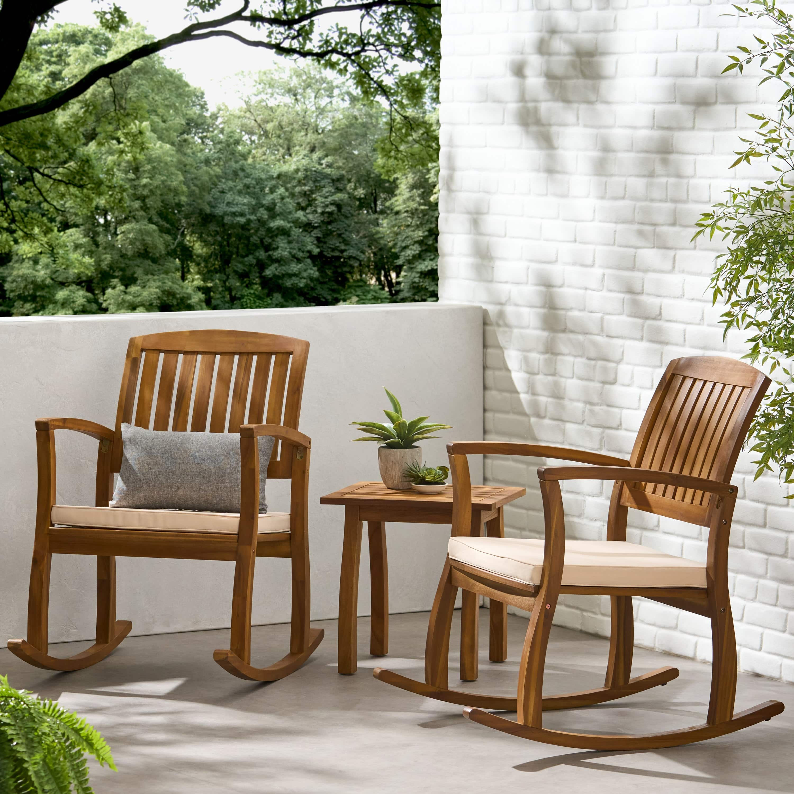 Lucca Outdoor 3-pc. Rocking Chair Set by Christopher Knight Home