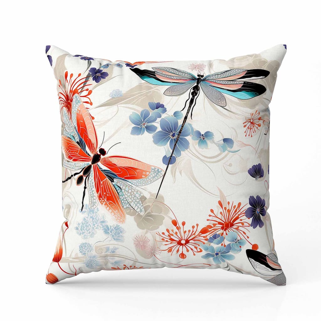 Wings in Motion Faux Suede Reversible Throw Pillow Red and Blue