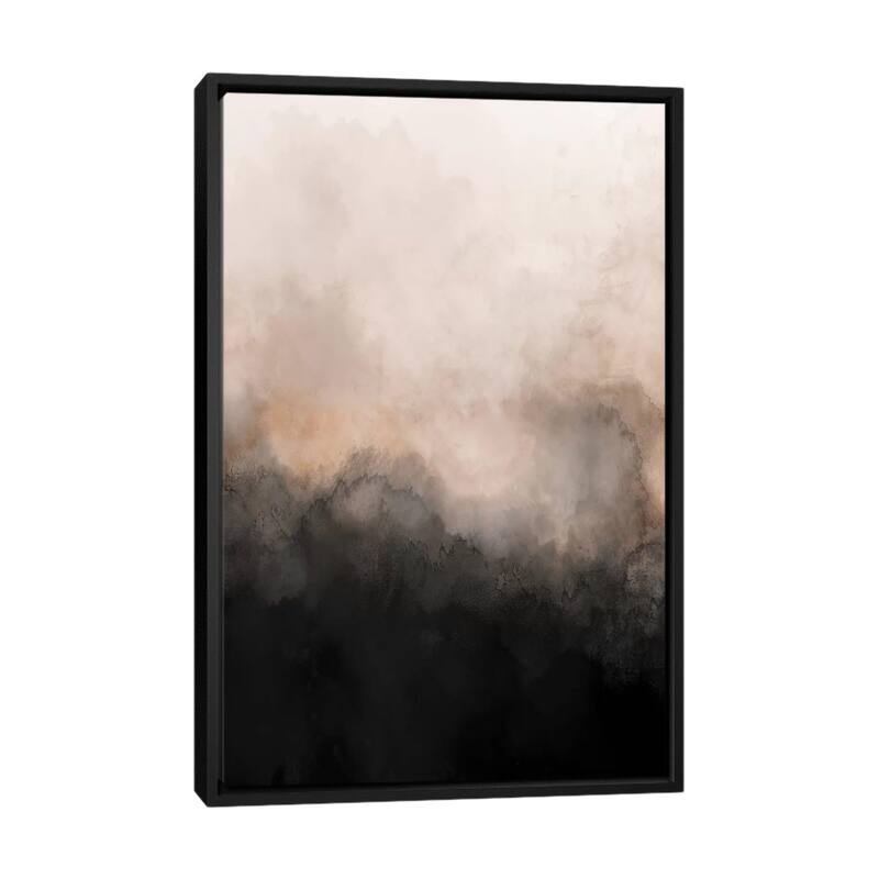iCanvas "Nude & Black Watercolour" by Pixy Paper Framed - Black - 40x26