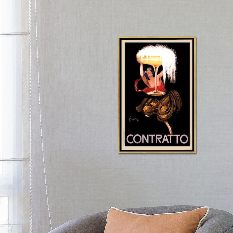 iCanvas "Contratto Alcoholic Beverages Vintage Print" by Top Art Portfolio Framed Canvas Print
